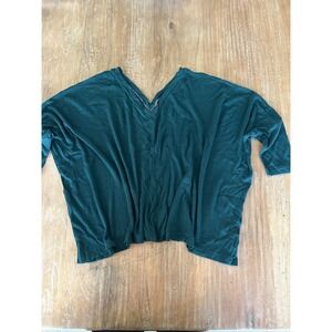 VICTORIAS SECRET VNeck Waffle Knit Dolman Sleeve Top M Teal Green